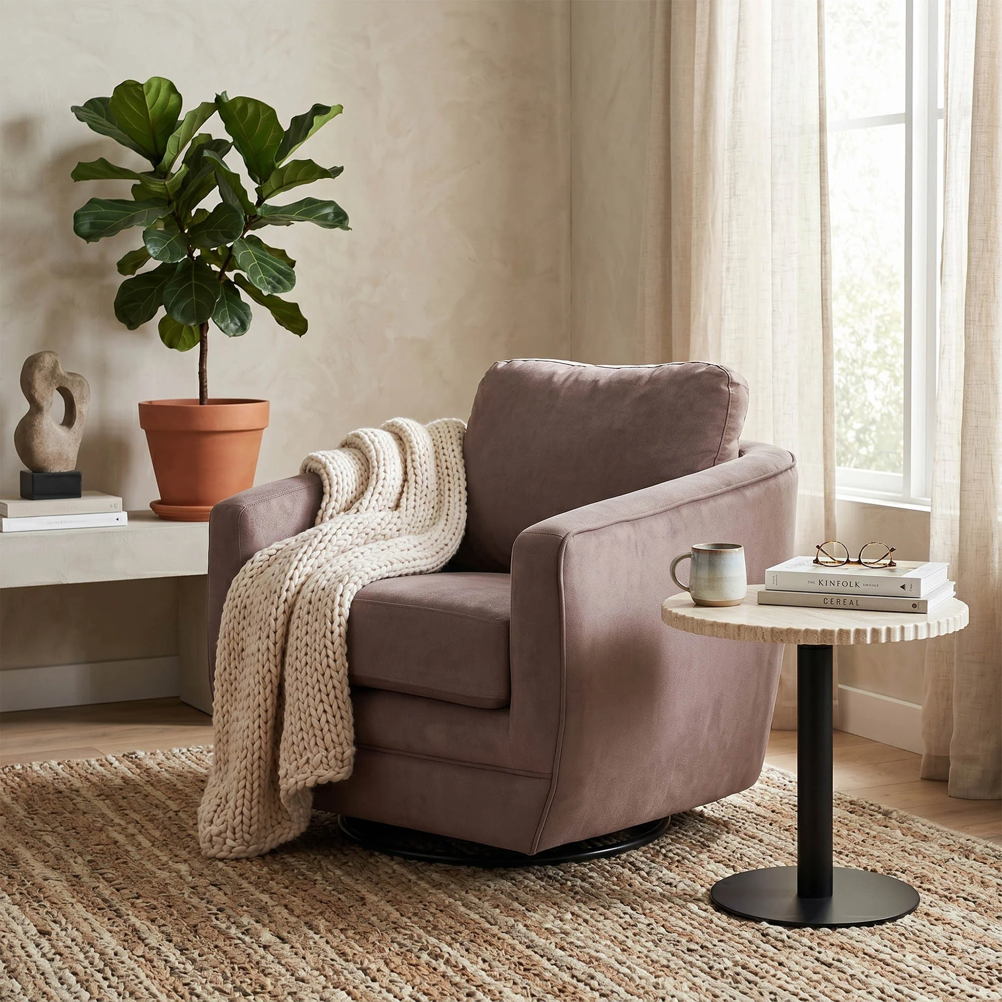 Baltimo Swivel Glider - Ash Brown (VT) - Image 2