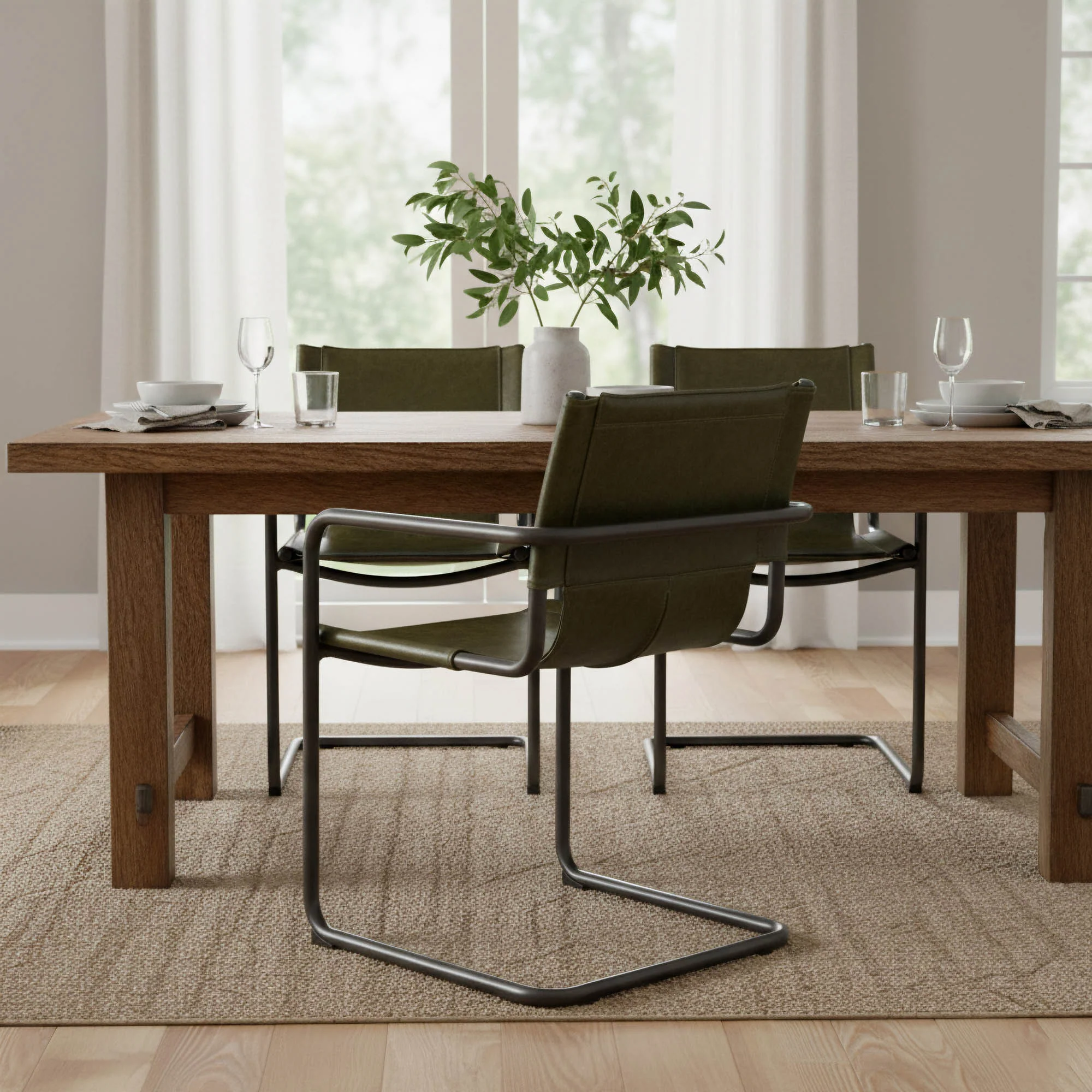Billy Arm Dining Chair - Matcha - Image 8