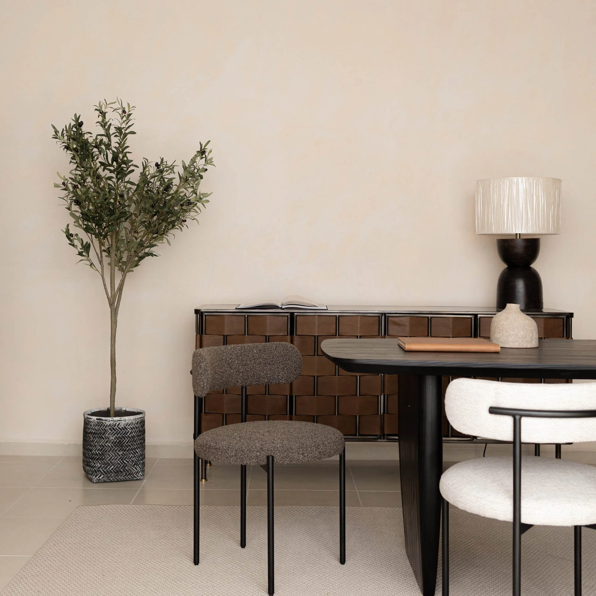 Cleo Dining Chair - Brown Boucle - Image 2