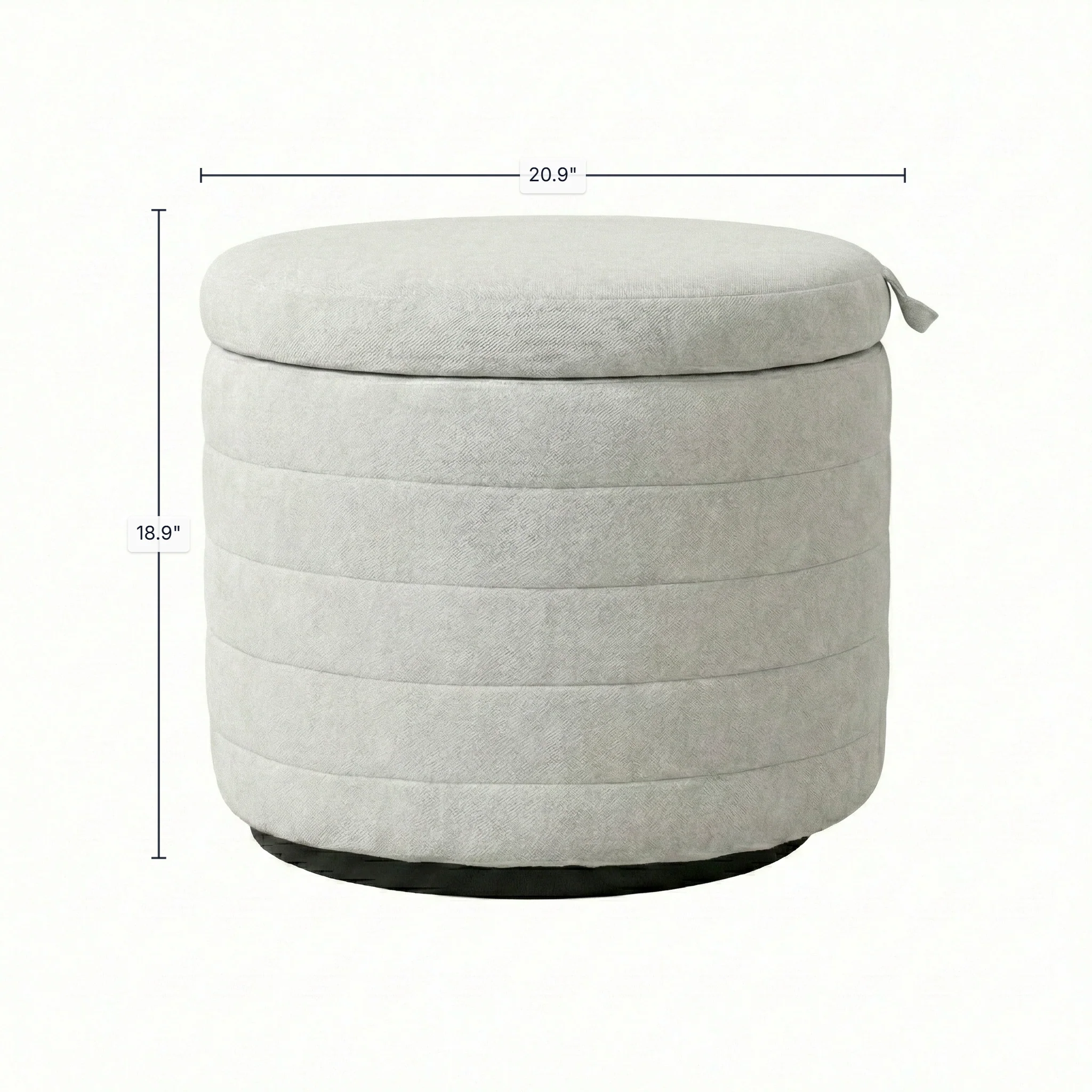 Elio Storage Ottoman - Platinum - Image 3