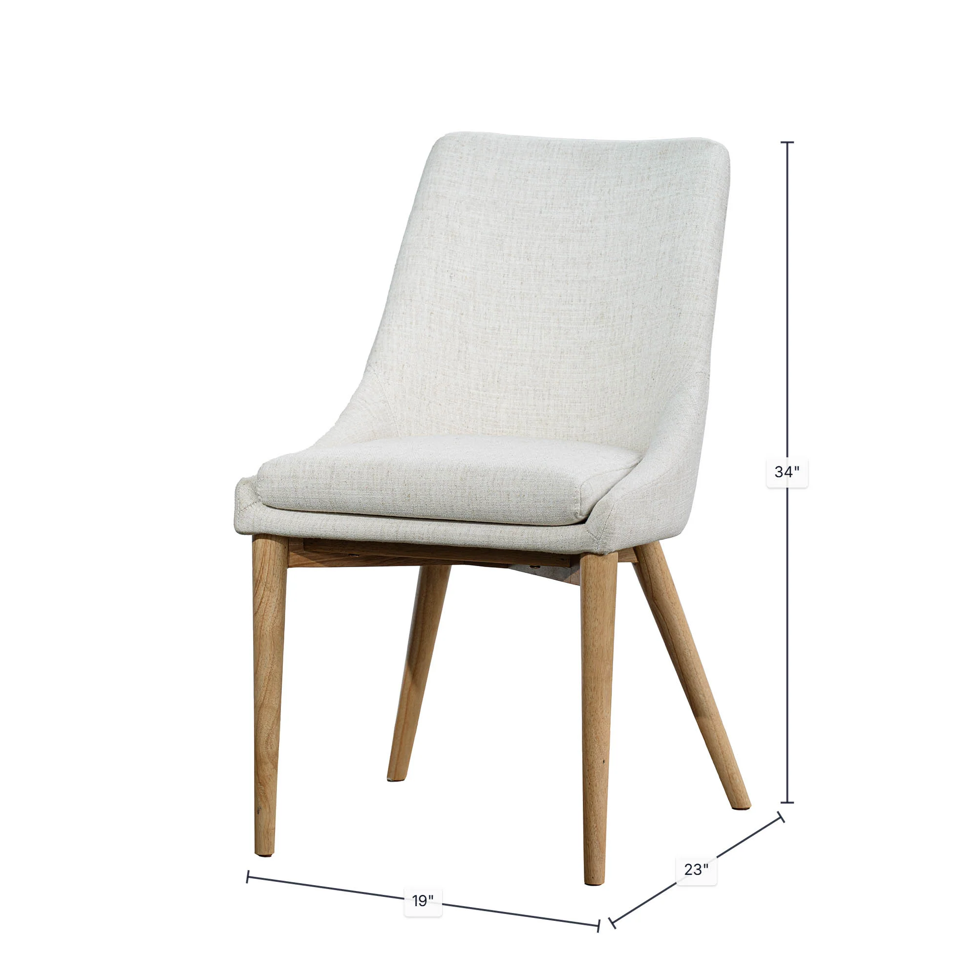 Fritz Side Dining Chair - Ivory w/ Natural Leg - Image 3