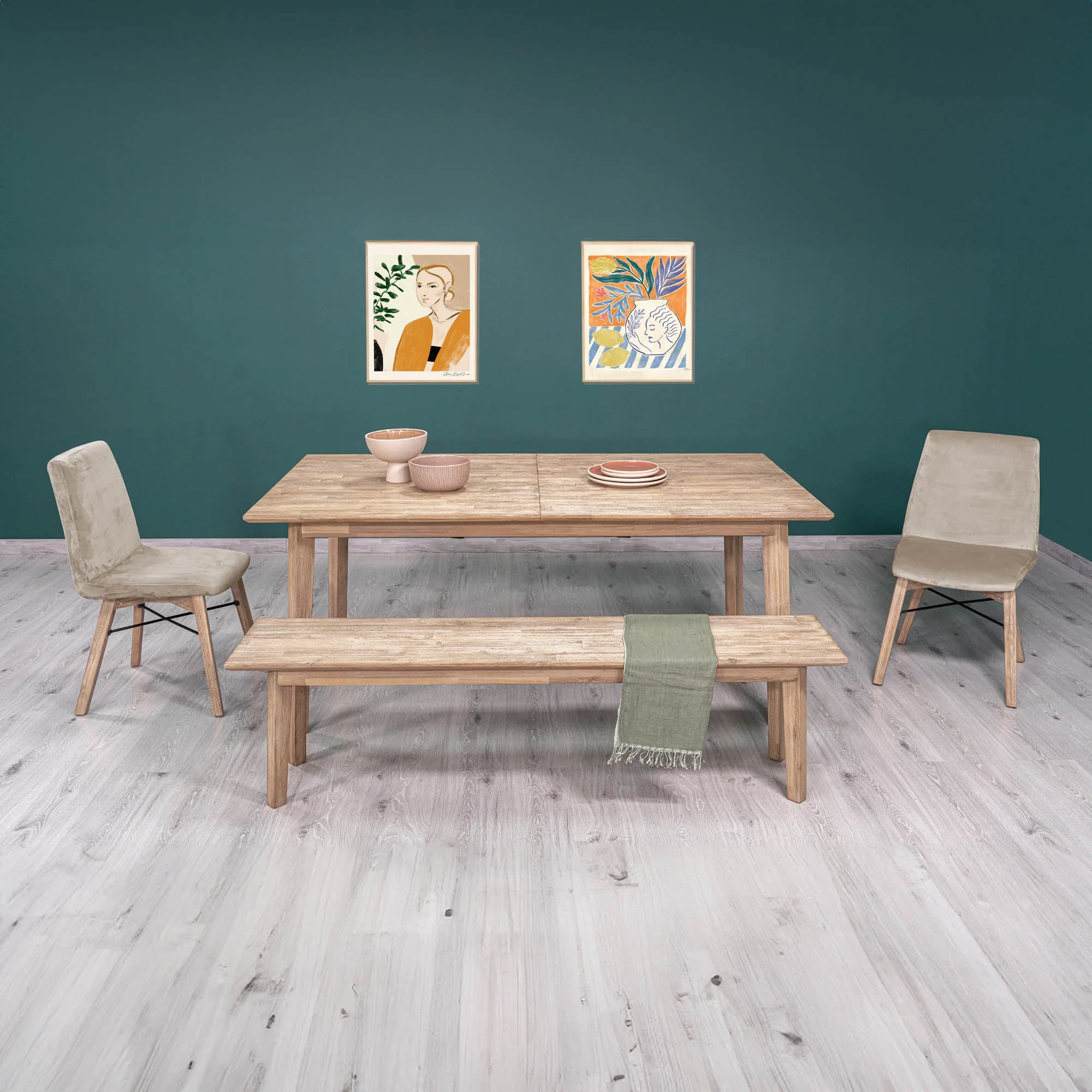 Gia Extension Dining Table 71/102" - Light Driftwood - Image 22