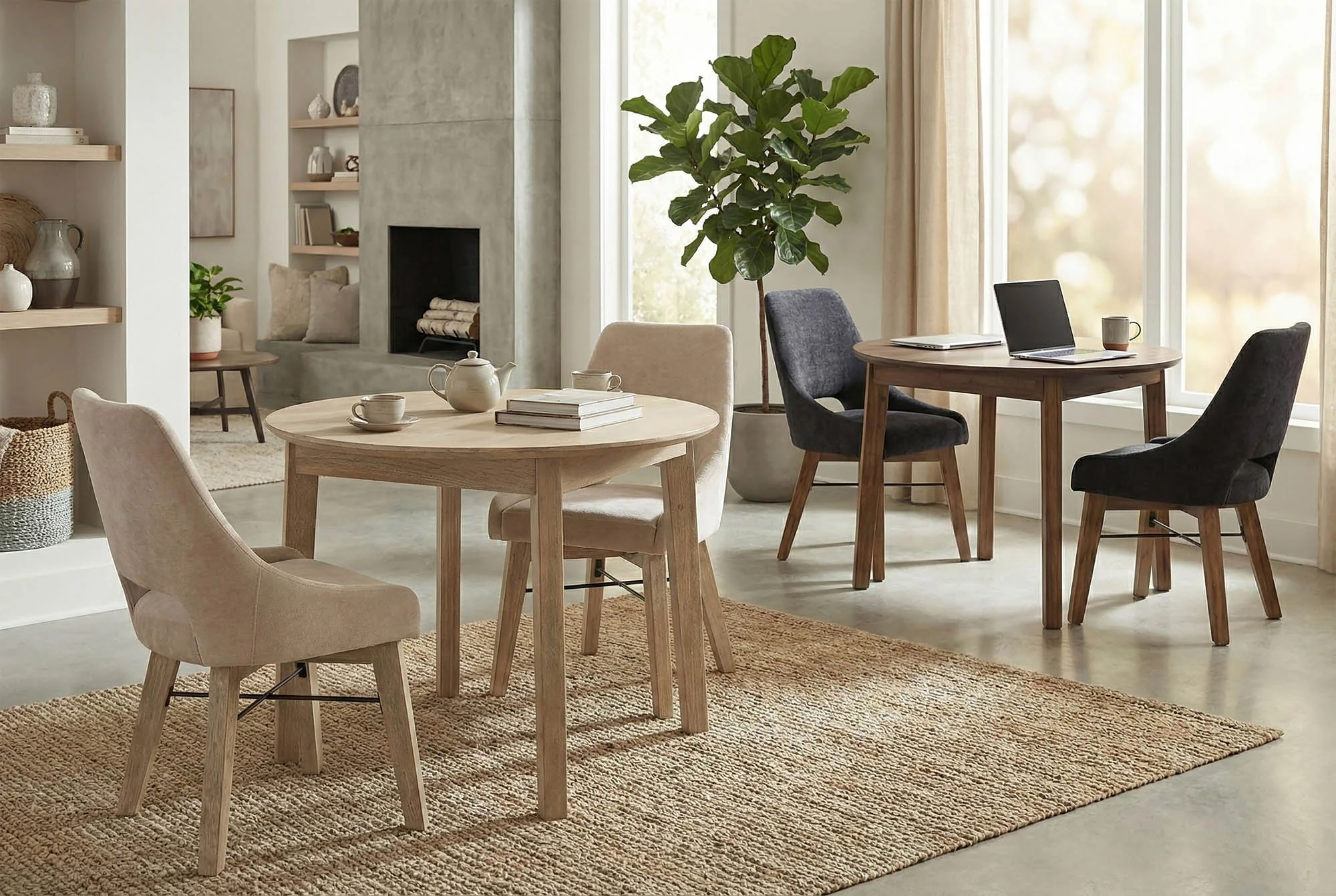Gia Round Dining Table - Light Driftwood - Image 10
