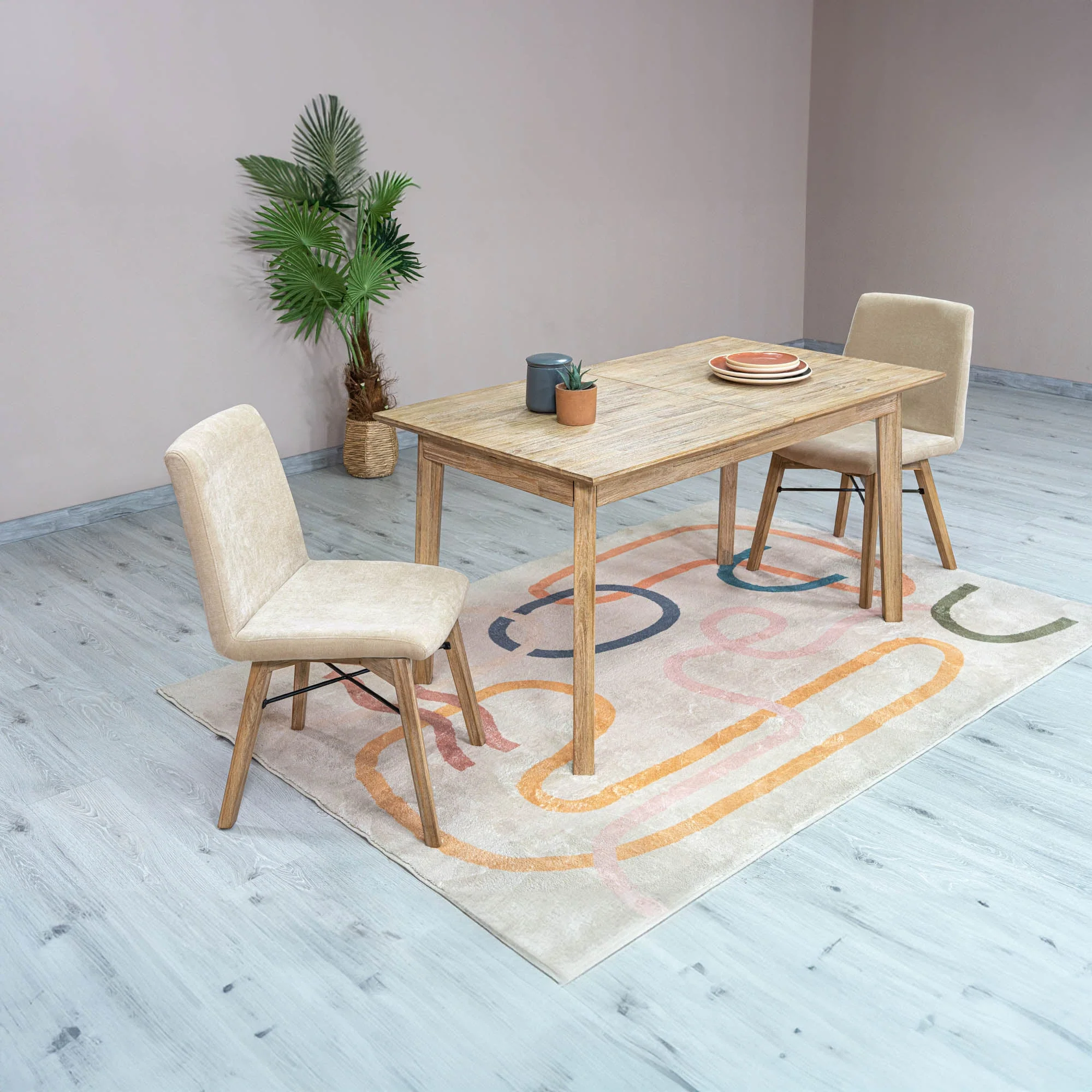 Gia Small Extension Dining Table w/ Butterfly System 55/71” - Light Driftwood - Image 15