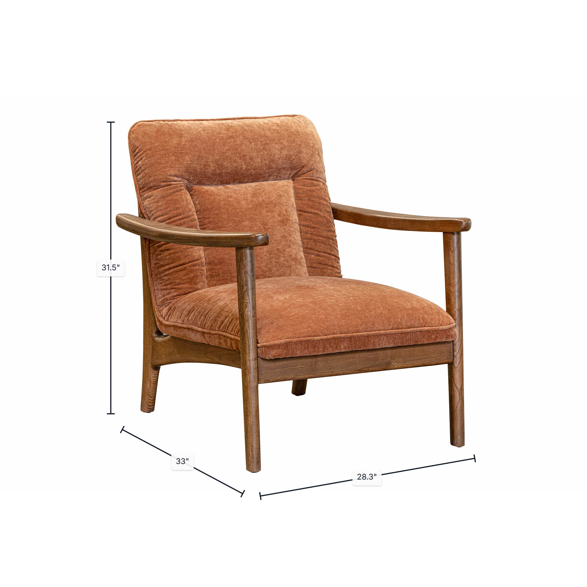 Highland Club Chair - Rust - Image 3