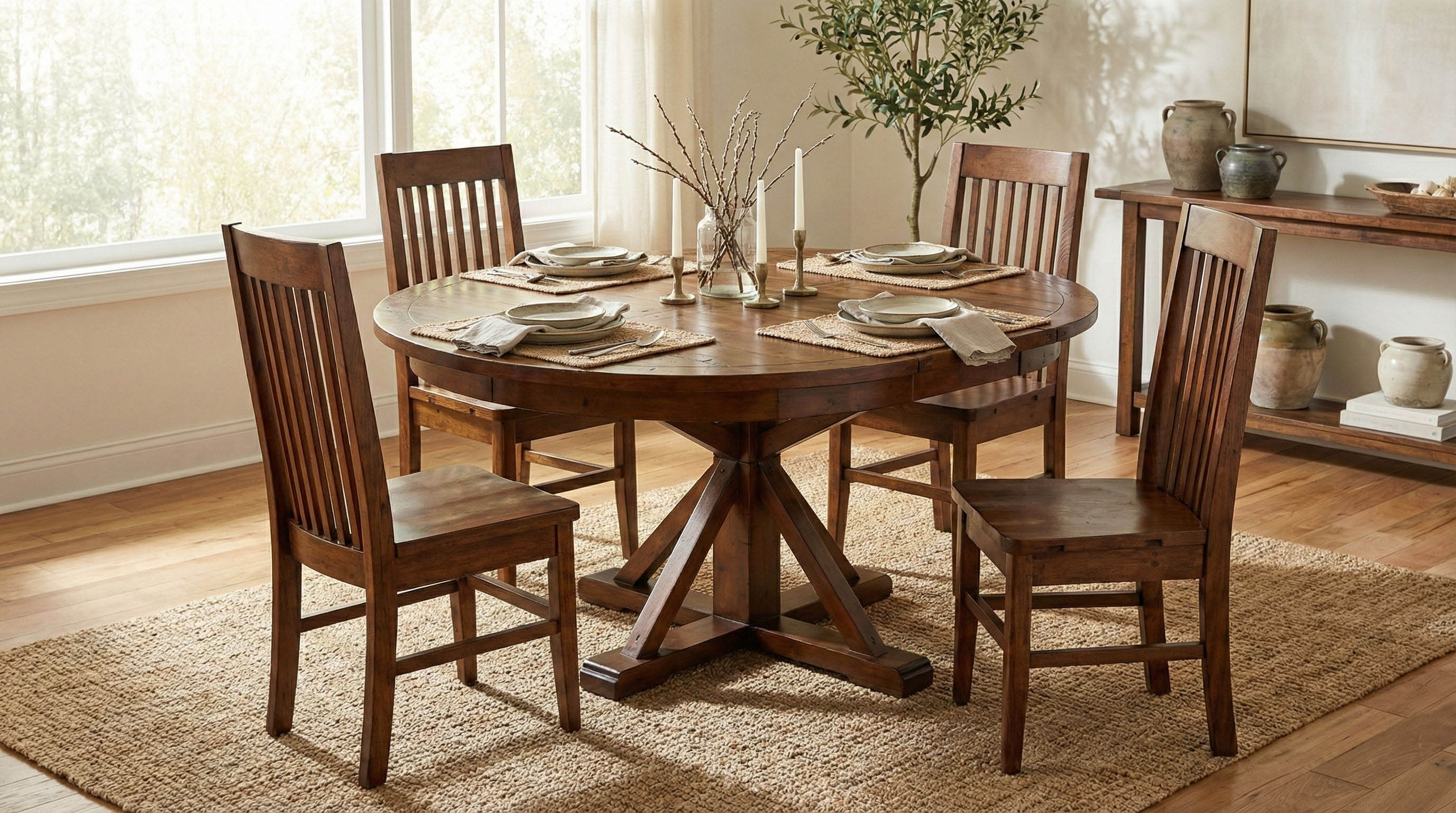 Irish Coast Round 47/63" Extension Dining Table - African Dusk - Image 8