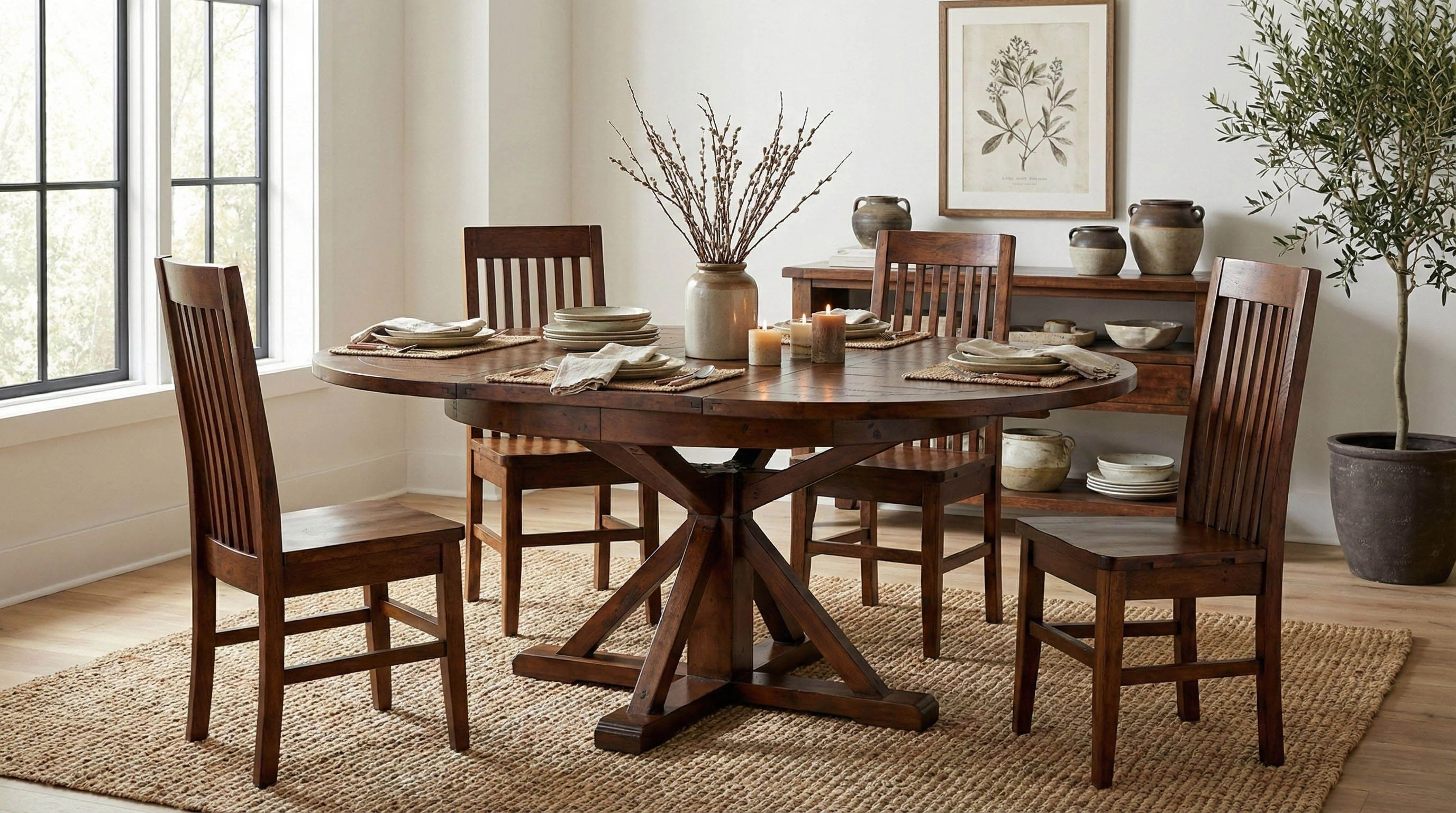 Irish Coast Round 47/63" Extension Dining Table - African Dusk - Image 9