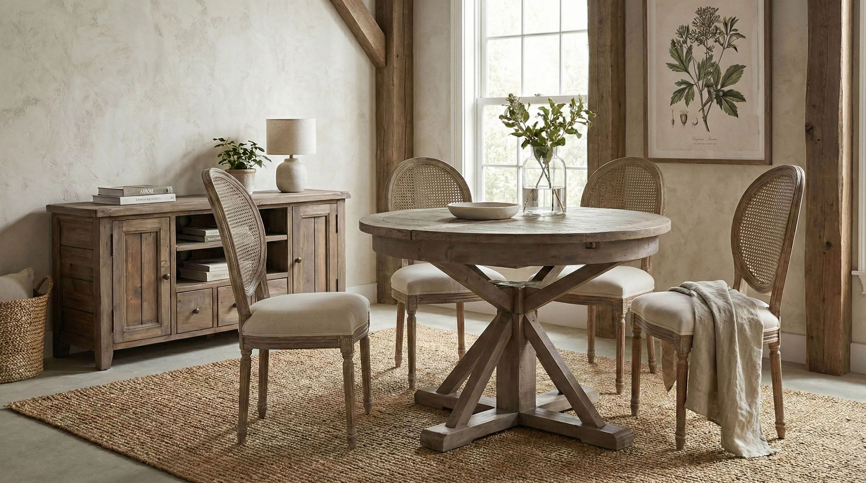 Irish Coast Round 47/63" Extension Dining Table - Rustic Sundried - Image 7