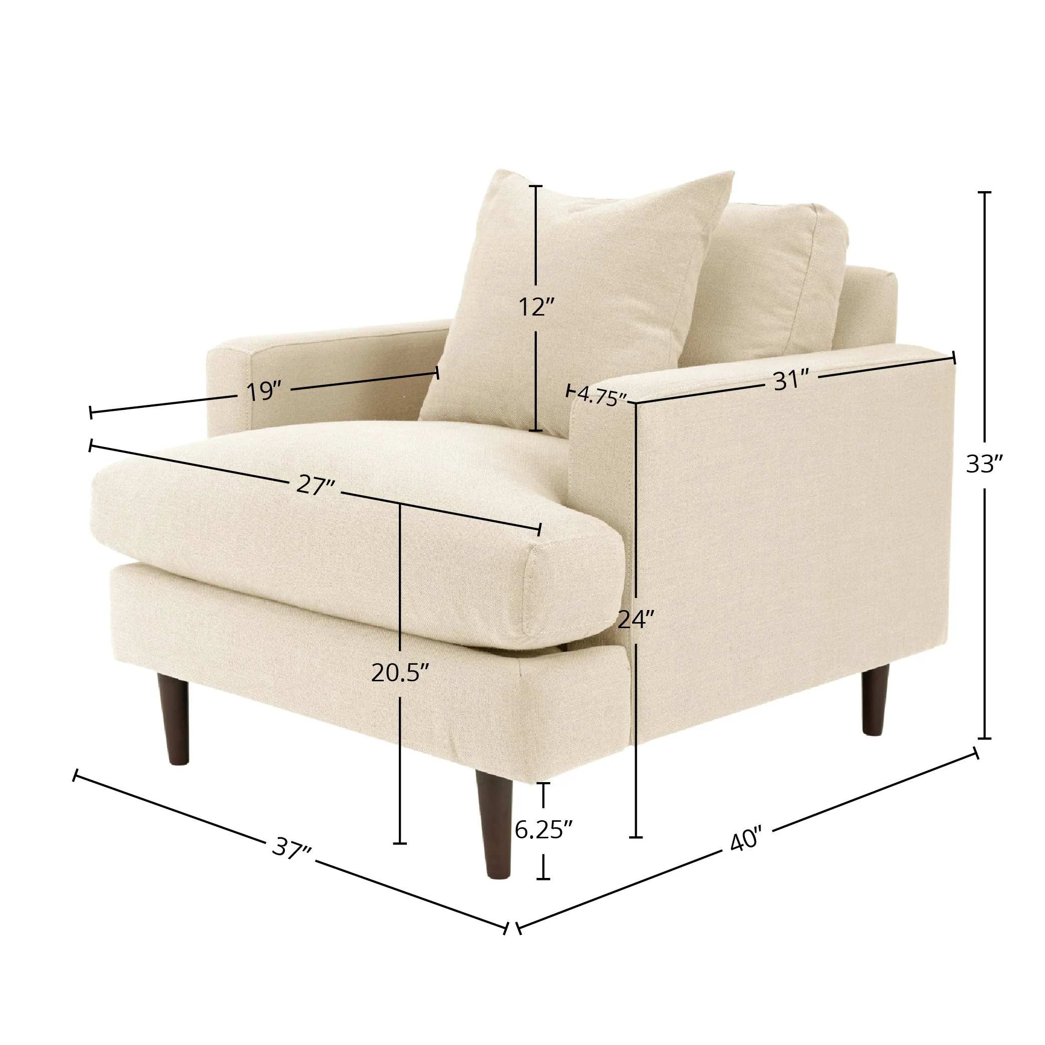 Martha Club Chair Frame - Image 3