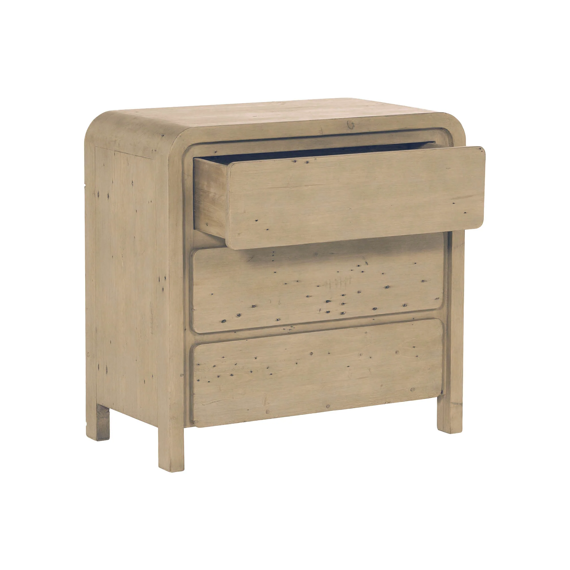 Opera 3 Drawer Small Chest - Scrubbed Teak - Image 5