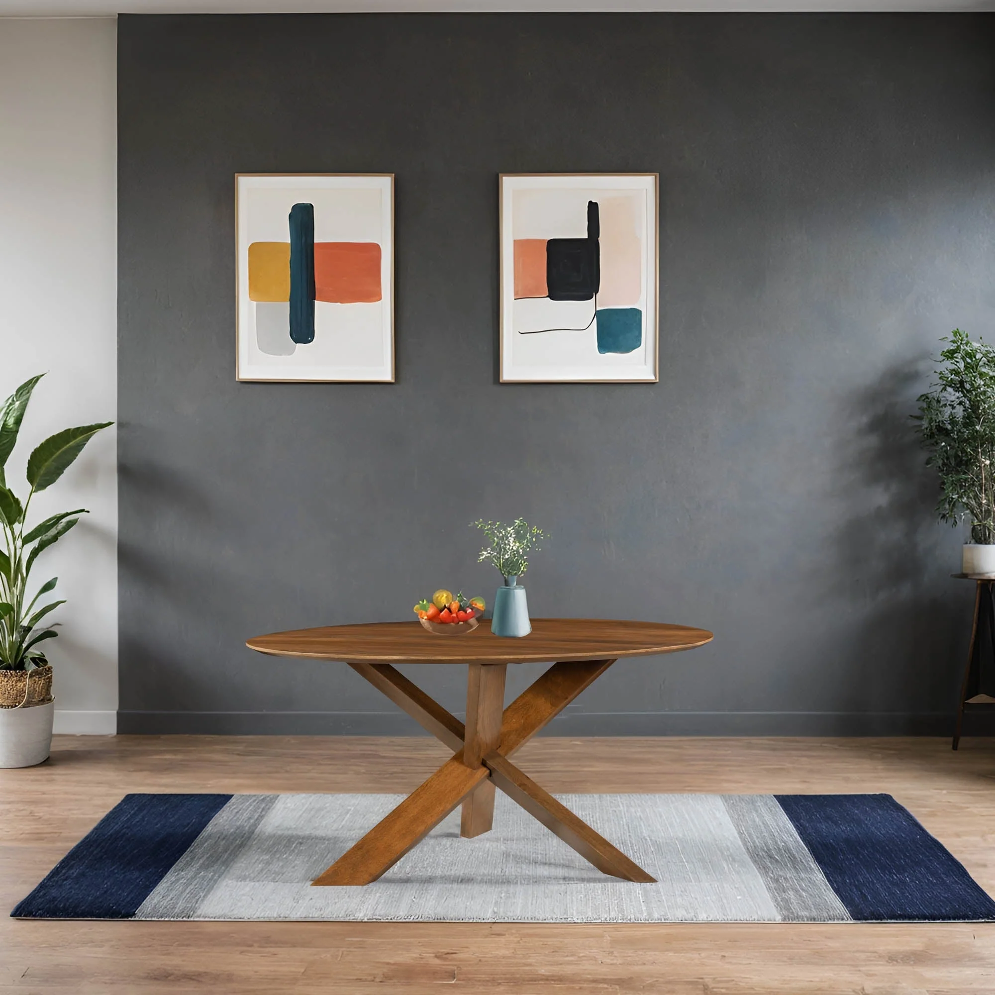 Round 3-Legged Dining Table - Image 10
